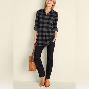 Soft surroundings mad about plaid soft tunic size xs NWT